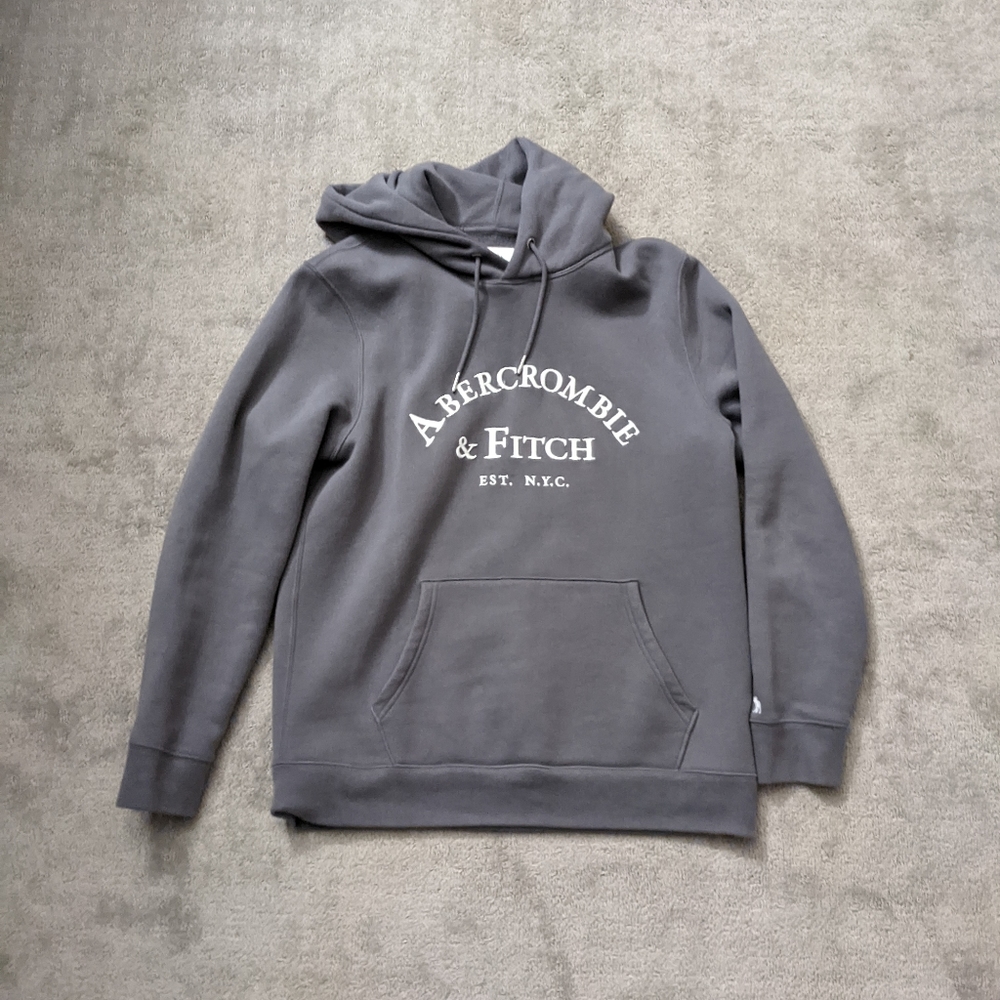 Abercrombie & Fitch soft a&f fleece gray hoodie